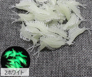 エビワーム 50個セット ワーム ソフトルアー 疑似餌 釣具 釣り用品 釣り具 えび 海老 シュリンプ 夜光 光る 夜釣り 海釣り 川釣り 仕掛け フィッシング用品 大容量 小さい ミニサイズ ソフトベイト クローワーム 黄 白 緑 赤
