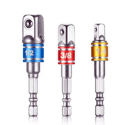 ソケットアダプター インパクトソケット 3本セット ソケット 電動ドライバー DIY ねじ回し コンパクト 工具 シルバーカラー 黒