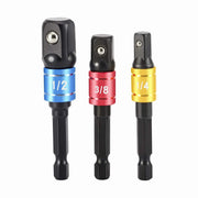 ソケットアダプター インパクトソケット 3本セット ソケット 電動ドライバー DIY ねじ回し コンパクト 工具 シルバーカラー 黒
