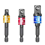ソケットアダプター インパクトソケット 3本セット ソケット 電動ドライバー DIY ねじ回し コンパクト 工具 シルバーカラー 黒