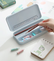 ペンケース 筆箱 文具入れ 文房具 ステーショナリー雑貨 長方形 箱型 仕切り付き 小物入れ 持ち運び 鉛筆 ペン入れ 無地 シンプル おしゃれ かわいい