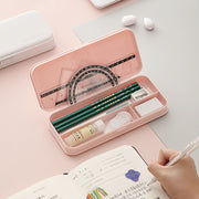 ペンケース 筆箱 文具入れ 文房具 ステーショナリー雑貨 長方形 箱型 仕切り付き 小物入れ 持ち運び 鉛筆 ペン入れ 無地 シンプル おしゃれ かわいい