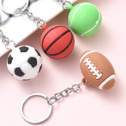 キーホルダー キーリング テニスボール サッカーボール バスケットボール ラグビーボール 小物 雑貨 メンズ レディース 男女兼用 学生 部活 かわいい お揃い おしゃれ スポーティ カジュアル メタルカラー カラフル プレゼント ギフト 銀色 白 黒 橙 茶 緑
