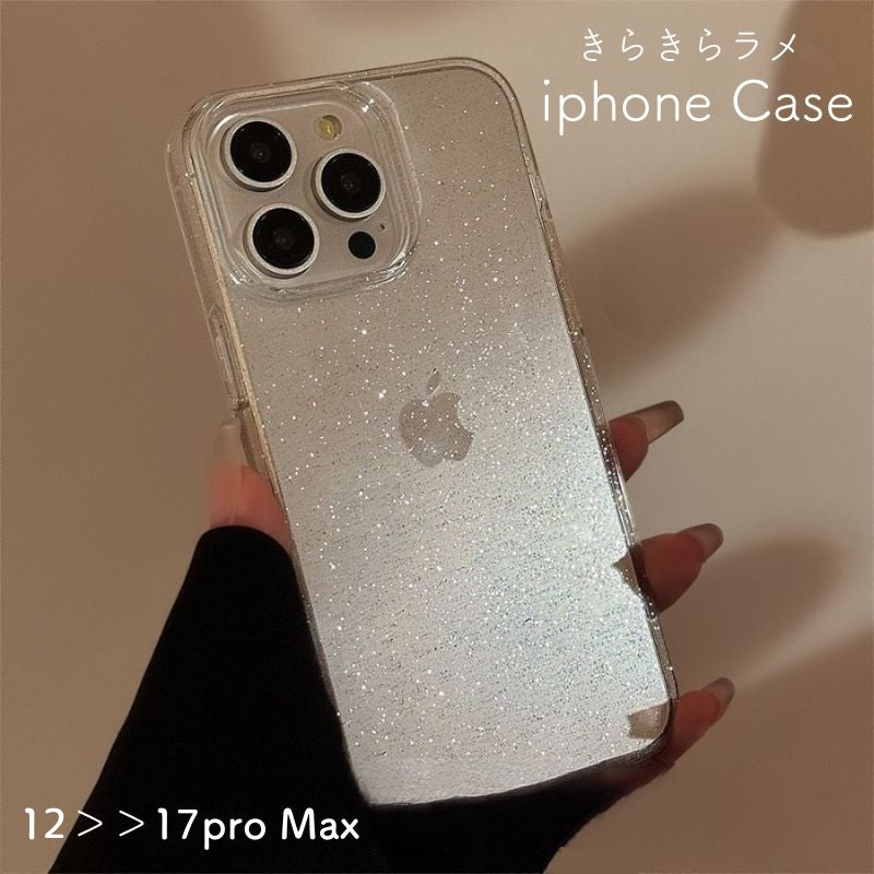 iPhoneケース アイフォンケース スマートフォンケース スマホカバー スマホケース スマホアクセサリー キラキラ クリア ラメ 背面保護 おしゃれ かわいい