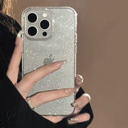 iPhoneケース アイフォンケース スマートフォンケース スマホカバー スマホケース スマホアクセサリー キラキラ クリア ラメ 背面保護 おしゃれ かわいい