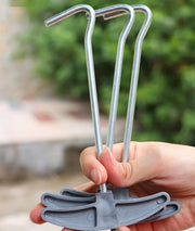 ペグ抜き 単品 テントペグ抜き取り器 ペグ抜き取り工具 テントペグ用 アウトドア用品 ロープ固定 キャンプ用品 テント設営用品 タープ設営用品 持ち手付き 便利グッズ 軽量 シンプル 使いやすい 持ち運び 銀色