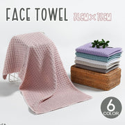 フェイスタオル 単品 日用品 生活用品 ワッフル シンプル 無地 36cm×75cm 洗面所 洗顔 顔拭き 汗拭きタオル やわらか 定番 スタンダード デイリー キッチン ピンク ブラウン 茶 ブルー 青 パープル 紫 ホワイト 白 グレー 長方形 縦長