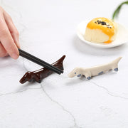 箸置き 1個 単品 カトラリー用品 陶器 セラミック 犬モチーフ ダックスフント かわいい 可愛い おしゃれ 食事会 おもてなし ベージュ 黒 白 茶