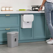 ゴミ箱 ダストボックス 壁掛け 吊り下げ 角型 フタ付き 蓋付き スライド式 キッチン 台所 洗面所 フック付き 省スペース シンプル おしゃれ