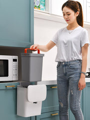 ゴミ箱 ダストボックス 壁掛け 吊り下げ 角型 フタ付き 蓋付き スライド式 キッチン 台所 洗面所 フック付き 省スペース シンプル おしゃれ