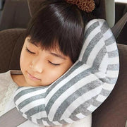 シートベルトカバー シートベルトクッション シートベルトパッド カー用品 車用品 車用 クッション 月型 ボーダー しましま 面ファスナー マジック テープ キッズ ジュニア 子ども 長距離 ドライブ 移動 まくら 枕 お昼寝 締め付け軽減 かわいい おしゃれ キュート ふんわり ふわふわ 灰 茶 ピンク 緑