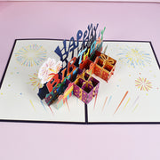 バースデーカード グリーティングカード 手紙 誕生日 HAPPYBIRTHDAY プレゼント ポップアップ 飛び出す 立体 3D メッセージカード かわいい おしゃれ キュート