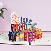バースデーカード グリーティングカード 手紙 誕生日 HAPPYBIRTHDAY プレゼント ポップアップ 飛び出す 立体 3D メッセージカード かわいい おしゃれ キュート