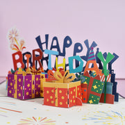 バースデーカード グリーティングカード 手紙 誕生日 HAPPYBIRTHDAY プレゼント ポップアップ 飛び出す 立体 3D メッセージカード かわいい おしゃれ キュート