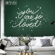 ウォールステッカー ウォールシール 壁紙シール ハート キラキラ love 英字 英文 ウォールデコレーション 壁面装飾 インテリア ブラック 黒 ホワイト 白 おしゃれ かわいい 恋人 カップル 新婚 シンプル 簡単 便利 模様替え 新居 リビング 寝室 ダイニング 雑貨 小物