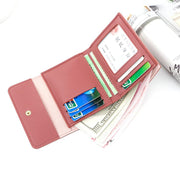 財布 レディース 三つ折り 3つ折り カード収納 スナップボタン コンパクト ウォレット カードホルダー 女性 シンプル 無地 花柄 かわいい 大人可愛い おしゃれ 高校生 大学生 プレゼント ギフト 母の日 カードケース カード入れ ブラック 黒 グレー グリーン ピンク ブルー 入学祝 お祝い 贈り物