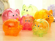 貯金箱 ブタ型 ブタ貯金箱 ピギーバンク インテリア小物 小銭用 硬貨用 豚 動物 アニマル 半透明 クリア ポップ カジュアル かわいい キュート ユニーク