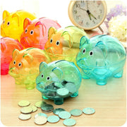 貯金箱 ブタ型 ブタ貯金箱 ピギーバンク インテリア小物 小銭用 硬貨用 豚 動物 アニマル 半透明 クリア ポップ カジュアル かわいい キュート ユニーク