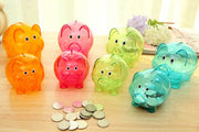 貯金箱 ブタ型 ブタ貯金箱 ピギーバンク インテリア小物 小銭用 硬貨用 豚 動物 アニマル 半透明 クリア ポップ カジュアル かわいい キュート ユニーク