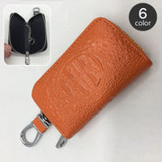 キーケース キーホルダー スマートキーケース スマートキーカバー レザー調 鍵入れ カギ収納 カラビナ フック チェーン ファスナー 長方形 スクエア 型押し シンプル おしゃれ かっこいい ギフト プレゼント 贈り物 メンズ レディース 男女兼用 ユニセックス
