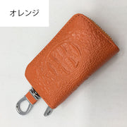キーケース キーホルダー スマートキーケース スマートキーカバー レザー調 鍵入れ カギ収納 カラビナ フック チェーン ファスナー 長方形 スクエア 型押し シンプル おしゃれ かっこいい ギフト プレゼント 贈り物 メンズ レディース 男女兼用 ユニセックス