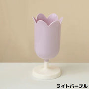 ペン立て ペンホルダー メイクブラシスタンド 鉛筆立て 小物入れ チューリップ型 机上 卓上 収納ケース 文房具 コスメ 化粧品