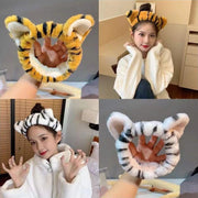 ヘアバンド ヘッドバンド レディース ヘアアクセサリー 洗顔 化粧 ふわふわ もこもこ 耳付き トラ 虎 動物 アニマル 可愛い