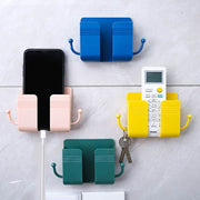 ウォールポケット スマホホルダー 充電スタンド リモコンラック 小物入れ 壁面収納 壁掛け 入れたまま充電 穴あけ不要 粘着式 簡単設置 フック付き 鍵掛け 小物掛け 便利 シンプル