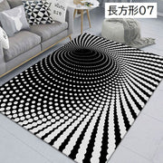 ラグマット 40×60cm カーペット 四角形 トリックアート だまし絵 敷物 絨毯 長方形 洗える 防滑 滑り止め モノクロ カラフル インテリア おしゃれ 床冷え対策 子供部屋 寝室 居間 新生活 模様替え