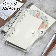 バインダー A5 A6 6穴 リングバインダー リングファイル 透明 クリア 保管 収納 収集 コレクション 手帳 メモ帳 スケジュール帳 クリア 透明 シンプル おしゃれ かわいい トレカ 写真 整理 チェキ 文房具 推し活 ビジネス オリジナル フォトブック デコ 持ち運び