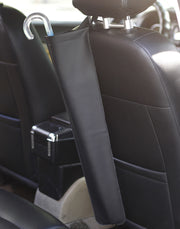 車用傘ホルダー 車内収納用品 カー用品 カーアクセサリー 折りたたみ傘入れ 長傘入れ サイズ調節可 傘立て 車載 吊り下げ式 面ファスナー 収納 ごみ入れ 小物入れ ヘッドレスト 防水 水滴対策 後部座席 多用途 ドリンクホルダー アンブレラケース フック 取り付け簡単 単色 無地 便利グッズ 黒