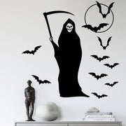 ウォールステッカー 壁紙シール シールタイプ ハロウィン ハロウィングッズ ハロウィン用品 ウォールシール Halloween ホラー 死神 コウモリ こうもり 怖い 恐怖 おばけ 幽霊 シルエット シンプル 黒 窓 ガラス 貼ってはがせる 雑貨 ハロウィンパーティー ハロウィーン