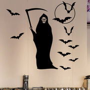 ウォールステッカー 壁紙シール シールタイプ ハロウィン ハロウィングッズ ハロウィン用品 ウォールシール Halloween ホラー 死神 コウモリ こうもり 怖い 恐怖 おばけ 幽霊 シルエット シンプル 黒 窓 ガラス 貼ってはがせる 雑貨 ハロウィンパーティー ハロウィーン