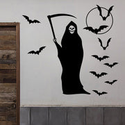 ウォールステッカー 壁紙シール シールタイプ ハロウィン ハロウィングッズ ハロウィン用品 ウォールシール Halloween ホラー 死神 コウモリ こうもり 怖い 恐怖 おばけ 幽霊 シルエット シンプル 黒 窓 ガラス 貼ってはがせる 雑貨 ハロウィンパーティー ハロウィーン