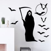 ウォールステッカー 壁紙シール シールタイプ ハロウィン ハロウィングッズ ハロウィン用品 ウォールシール Halloween ホラー 死神 コウモリ こうもり 怖い 恐怖 おばけ 幽霊 シルエット シンプル 黒 窓 ガラス 貼ってはがせる 雑貨 ハロウィンパーティー ハロウィーン
