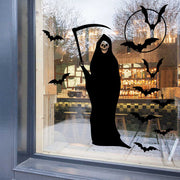ウォールステッカー 壁紙シール シールタイプ ハロウィン ハロウィングッズ ハロウィン用品 ウォールシール Halloween ホラー 死神 コウモリ こうもり 怖い 恐怖 おばけ 幽霊 シルエット シンプル 黒 窓 ガラス 貼ってはがせる 雑貨 ハロウィンパーティー ハロウィーン