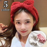 ヘアバンド 洗面用 レディース 女性 ヘッドバンド リボン 幅広 ワイド もこもこ 無地 シンプル お洒落 可愛い 普段使い デイリー 洗顔 お風呂 バス用品 お風呂グッズ 日用品雑貨