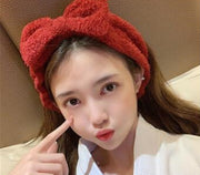 ヘアバンド 洗面用 レディース 女性 ヘッドバンド リボン 幅広 ワイド もこもこ 無地 シンプル お洒落 可愛い 普段使い デイリー 洗顔 お風呂 バス用品 お風呂グッズ 日用品雑貨