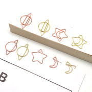 クリップ 10個セット ゼムクリップ ペーパークリップ 文具 文房具 惑星 星 スター 月 ムーン おしゃれ かわいい 事務用品 ステーショナリー