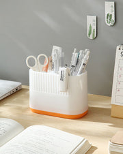 ペン立て 鉛筆立て ペンスタンド ペンホルダー 仕切り 大容量 筆記用具 文具 めがね メイクブラシ 小物収納 おしゃれ シンプル バイカラー 整理用品 机上収納 スッキリ