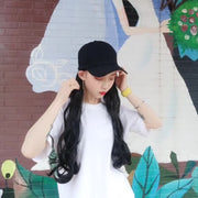ウィッグ 帽子付き ロング レディース かつら フルウィッグ 黒 ブラウン キャップつき 帽子一体型 マジック テープ 紫外線対策 イメチェン パーマ ウェーブ 女性用 婦人用 おしゃれ かわいい お出かけ パーティー コスプレ イメージチェンジ