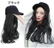 ウィッグ 帽子付き ロング レディース かつら フルウィッグ 黒 ブラウン キャップつき 帽子一体型 マジック テープ 紫外線対策 イメチェン パーマ ウェーブ 女性用 婦人用 おしゃれ かわいい お出かけ パーティー コスプレ イメージチェンジ