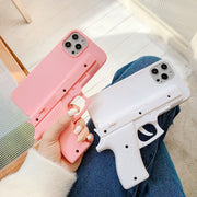 iPhoneケース スマホケース iPhone用 スマートフォンケース ピストル型ケース ユニーク 面白い アイフォン 携帯 背面保護