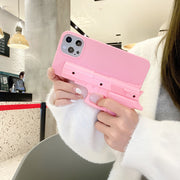 iPhoneケース スマホケース iPhone用 スマートフォンケース ピストル型ケース ユニーク 面白い アイフォン 携帯 背面保護