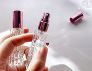 アトマイザー スプレーボトル 詰め替え容器 ガラス 立体柄 10ml クリア 透明 香水 瓶 化粧水 プッシュ式 携帯 持ち運び 小分け スリム 外出 霧吹き ディスペンサー メイク小物 化粧品 日用品雑貨