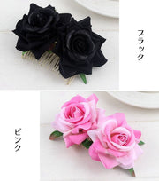 コーム かんざし ヘアアクセサリー ヘッドドレス コサージュ フラワーモチーフ お花 レディース 髪飾り 髪留め ヘアアレンジ 結婚式 パーティー お呼ばれ 華やか 可愛い かわいい おしゃれ エレガント フォーマル ウエディング 女性用 婦人用 ファッション小物 雑貨