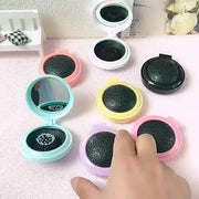 ヘアブラシ 折りたたみ ミラー付き 鏡 くし クシ 櫛 折り畳み コンパクト 円形 便利 携帯 外出 旅行 通勤 通学 デイリー 普段使い ヘアケア 頭皮ケア