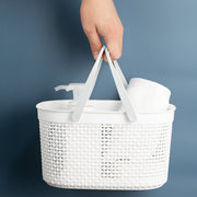 お風呂バスケット 小物入れ 手提げ ハンドル 持ち手付き 収納かご ボックス 水切り 底穴 ミニサイズ おしゃれ シンプル 化粧品 洗面用品 浴室 温泉 ジム スパ トイレタリー ランドリー おもちゃ 整理 仕分け 日用品雑貨