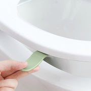 便座用取っ手 3個セット トイレ用品 便座ハンドル リフター 両面テープ付き 簡単取り付け 衛生的 触れない 無地 便利 シンプル ホワイト グリーン ブルー 白 緑 青