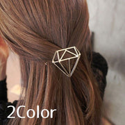 ヘアクリップ ヘアピン レディース ヘアアクセサリー 髪留め 幾何学 ダイヤモンド型 上品 きれいめ 大人女子 おしゃれ ゴールドカラー シルバーカラー ヘアアレンジ 可愛い ファッション小物 女性用 婦人用 雑貨